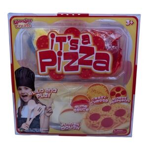 Wonder Create It's a Pizza Build & Play Dough Slime Pizza Kit NEW